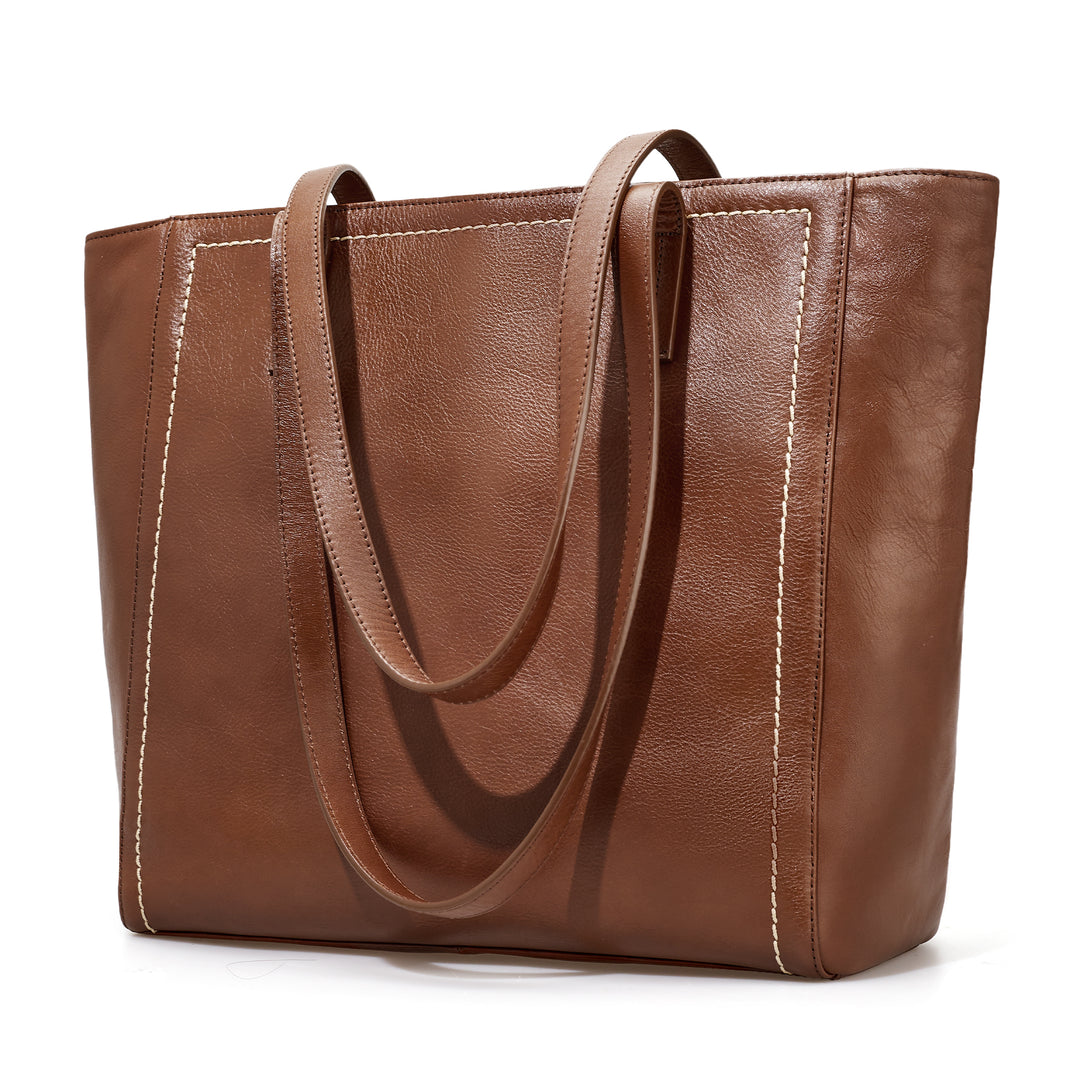 befen Vintage Genuine Leather Work Tote Bag