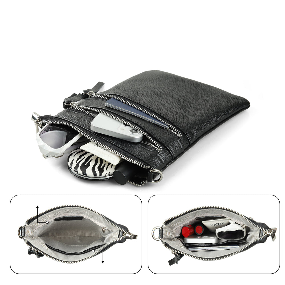 befen Multi-zip Pocket Leather Bag