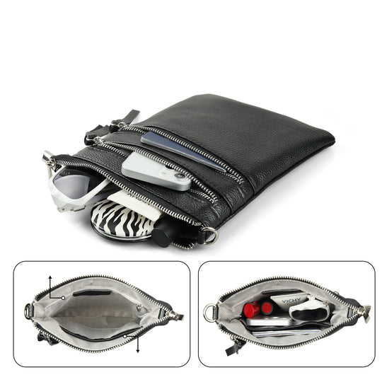 befen Multi-zip Pocket Leather Bag