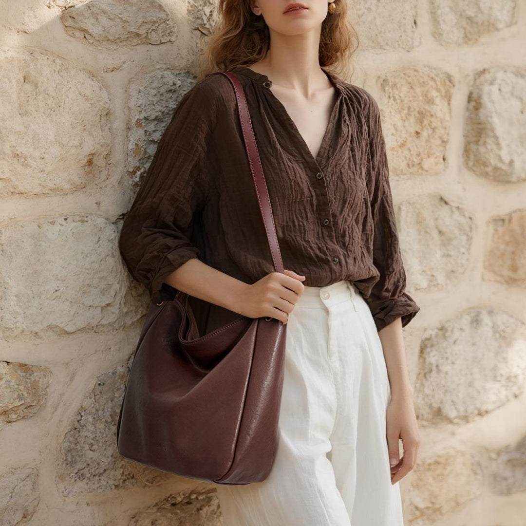 Befen Vintage Leather Hobo with 2 Straps
