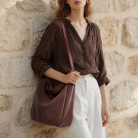 Befen Vintage Leather Hobo with 2 Straps