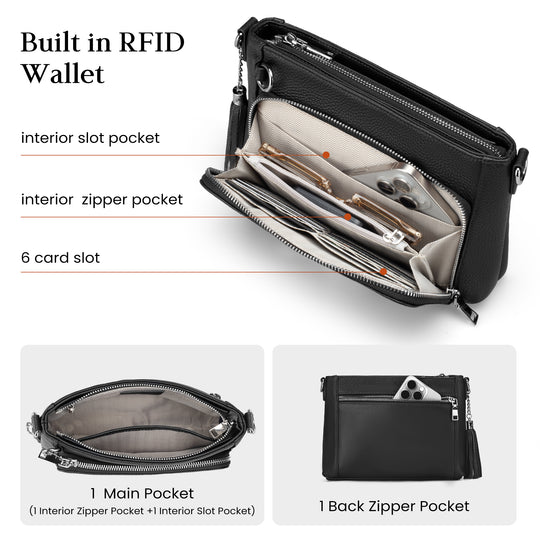 befen Anti Theft Shoulder Bag with Wallet RFID