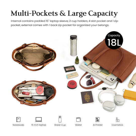 Befen Professional Leather Laptop Tote