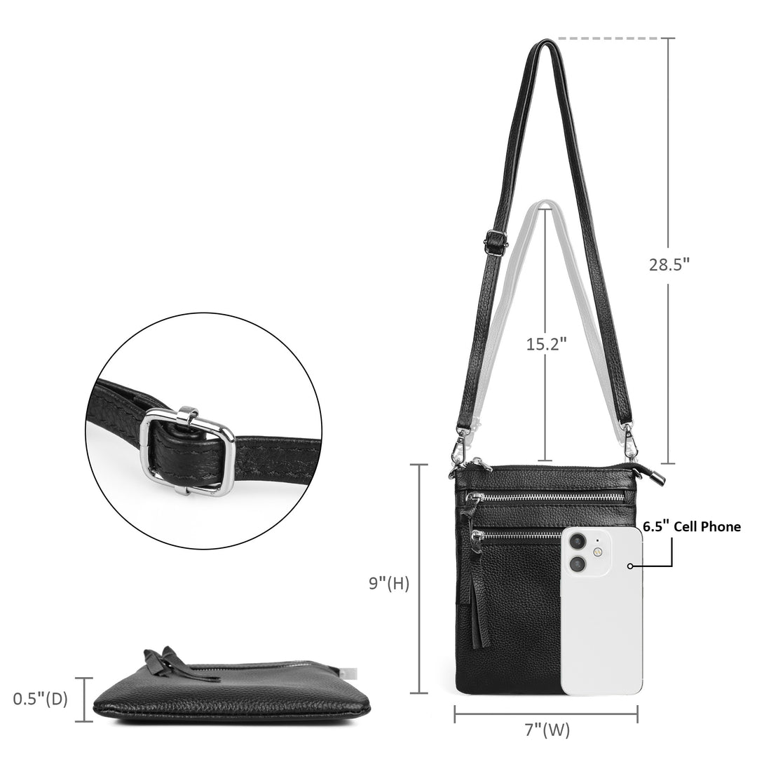 befen Multi-zip Pocket Leather Bag