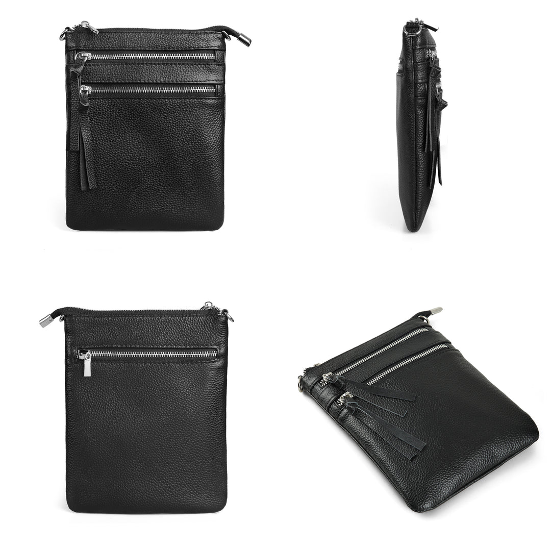 befen Multi-zip Pocket Leather Bag