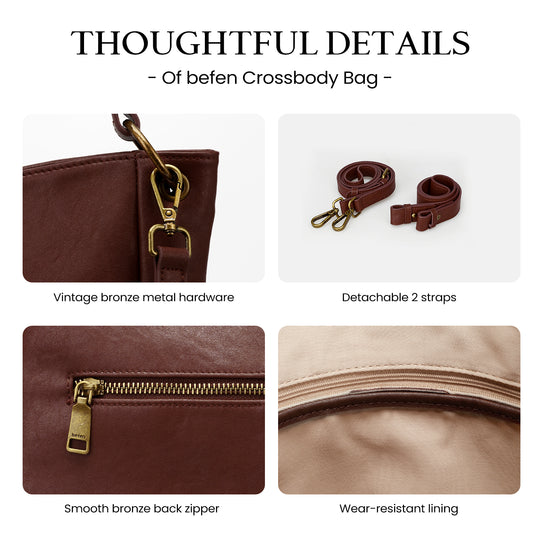 Befen Vintage Leather Hobo with 2 Straps