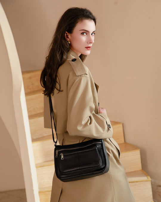befen Shoulder Bags with Multi Zipper Pockets