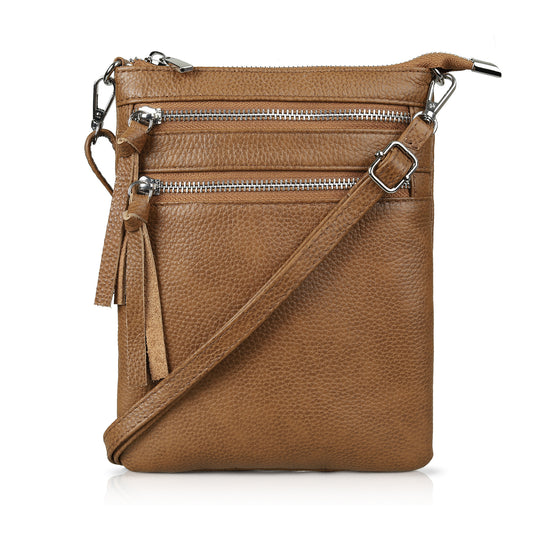 befen Multi-zip Pocket Leather Bag