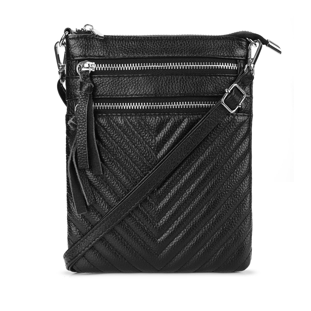 befen Multi-zip Pocket Leather Bag